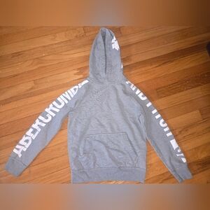 Abercrombie & Fitch Gray Hoodie with Sleeve Logo